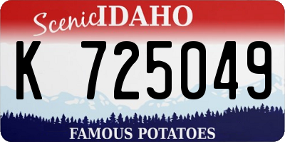 ID license plate K725049