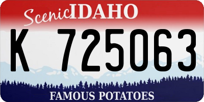 ID license plate K725063