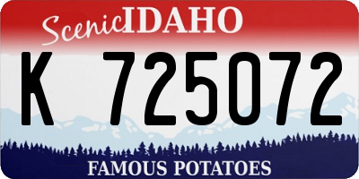 ID license plate K725072