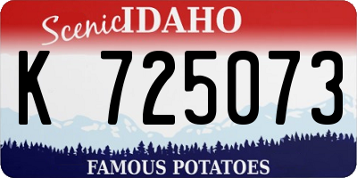 ID license plate K725073