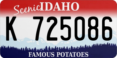 ID license plate K725086