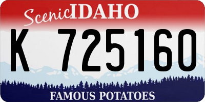 ID license plate K725160