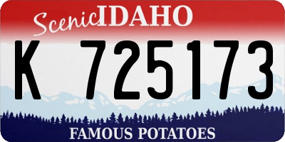 ID license plate K725173