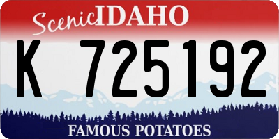 ID license plate K725192