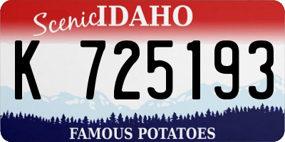 ID license plate K725193
