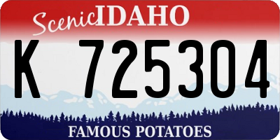 ID license plate K725304