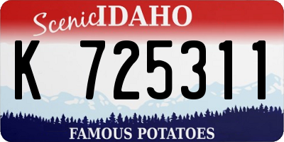 ID license plate K725311