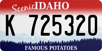 ID license plate K725320