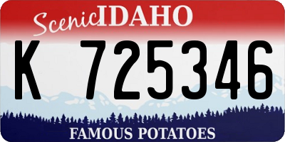 ID license plate K725346