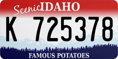 ID license plate K725378
