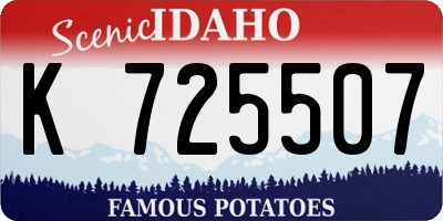 ID license plate K725507