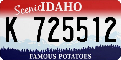ID license plate K725512
