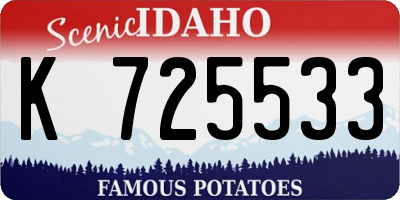 ID license plate K725533