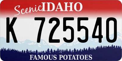 ID license plate K725540