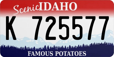 ID license plate K725577