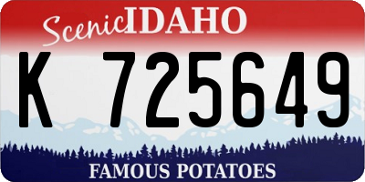 ID license plate K725649
