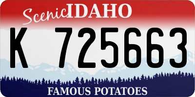 ID license plate K725663