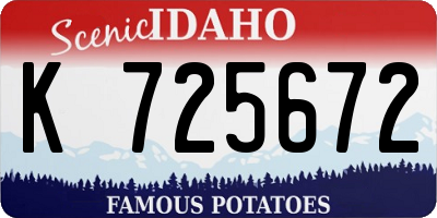 ID license plate K725672