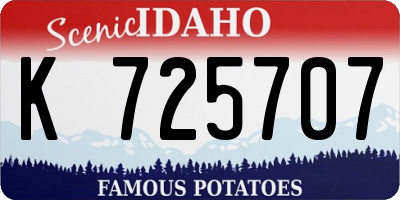 ID license plate K725707