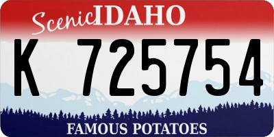 ID license plate K725754