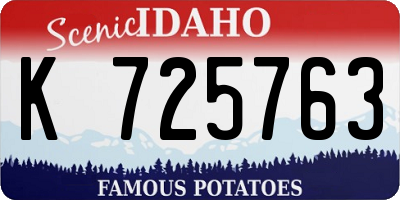 ID license plate K725763