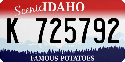ID license plate K725792