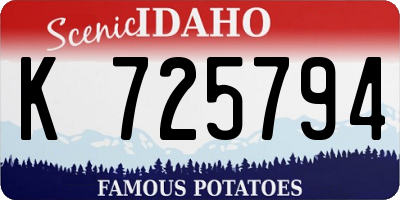 ID license plate K725794