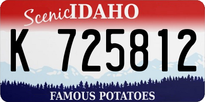 ID license plate K725812