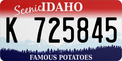 ID license plate K725845
