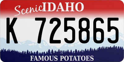 ID license plate K725865