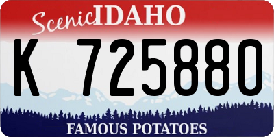 ID license plate K725880