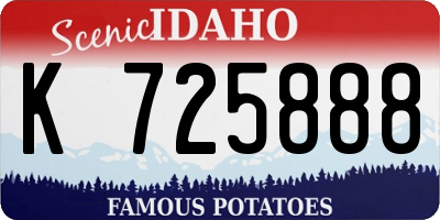 ID license plate K725888