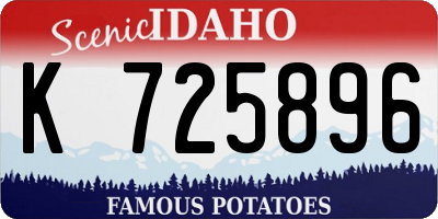 ID license plate K725896