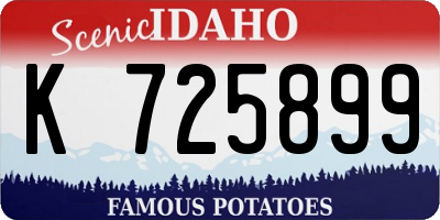 ID license plate K725899