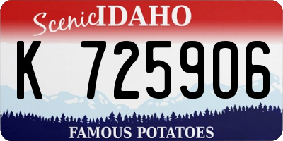 ID license plate K725906