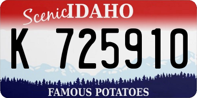 ID license plate K725910