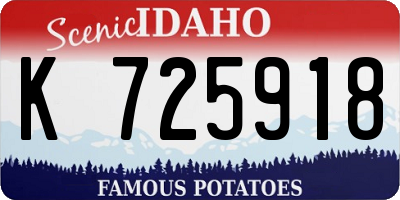ID license plate K725918