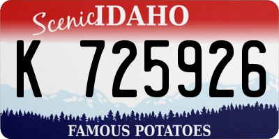 ID license plate K725926