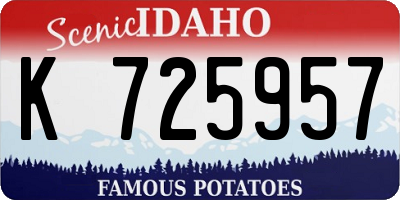 ID license plate K725957