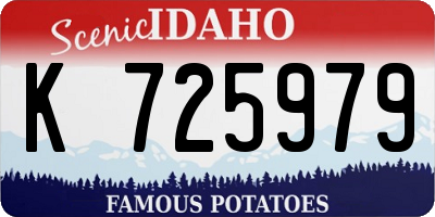 ID license plate K725979