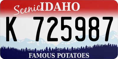 ID license plate K725987