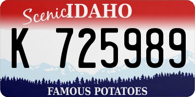 ID license plate K725989