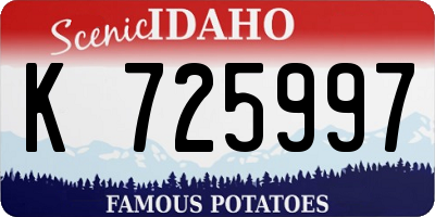 ID license plate K725997
