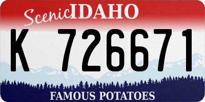 ID license plate K726671