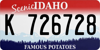 ID license plate K726728