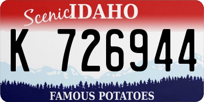 ID license plate K726944