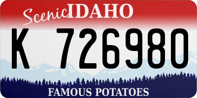 ID license plate K726980