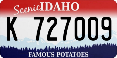 ID license plate K727009