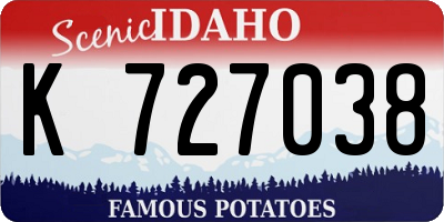 ID license plate K727038