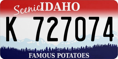 ID license plate K727074